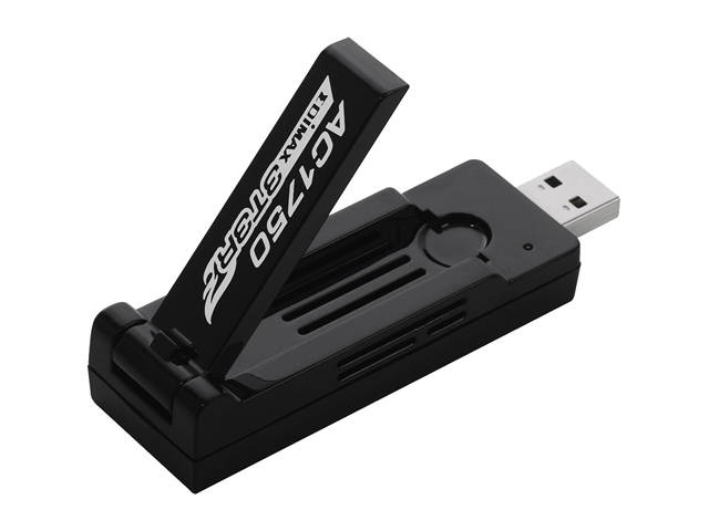 EDIMAX EW-7833UAC AC1750 Dual-Band Wi-Fi USB 3.0 Adapter with 180-degree Adjustable Antenna
