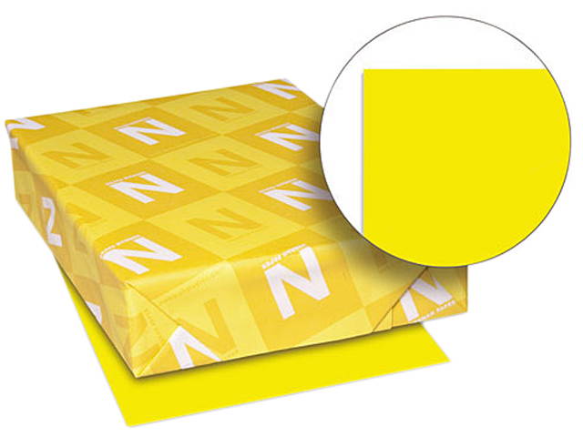 Wausau Paper 22531 Astrobrights Colored Paper, 24lb, 8-1/2 x 11, Solar Yellow, 500 Sheets/Ream