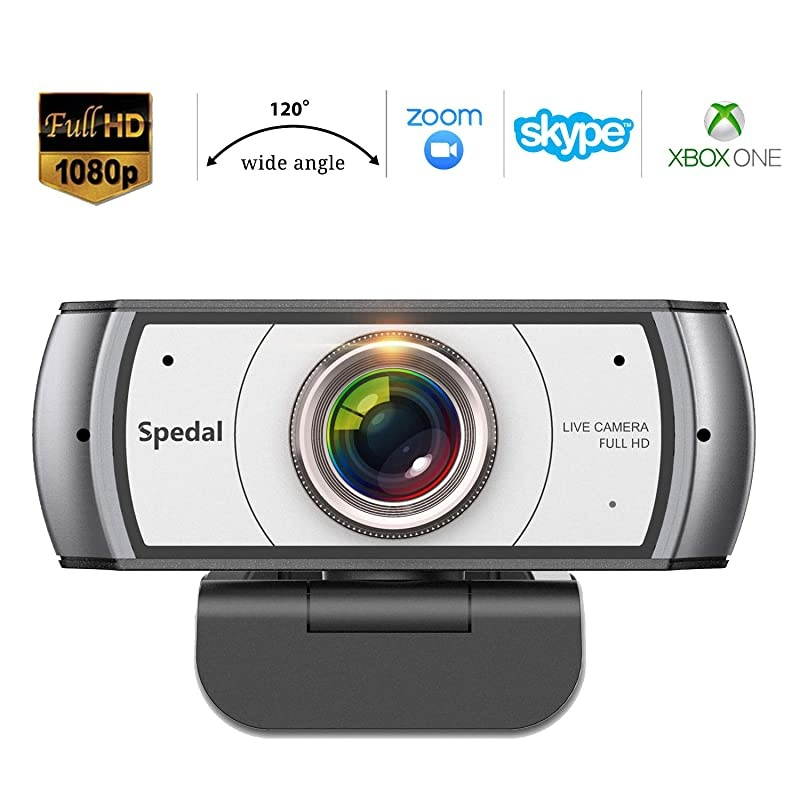Angle Webcam,120 Degree View Video Conference Distance Learning Remote Teaching Camera, Full HD 1080P Live Streaming Web Cam with Built-in Microphone for Mac, PC, Laptop, Desktop