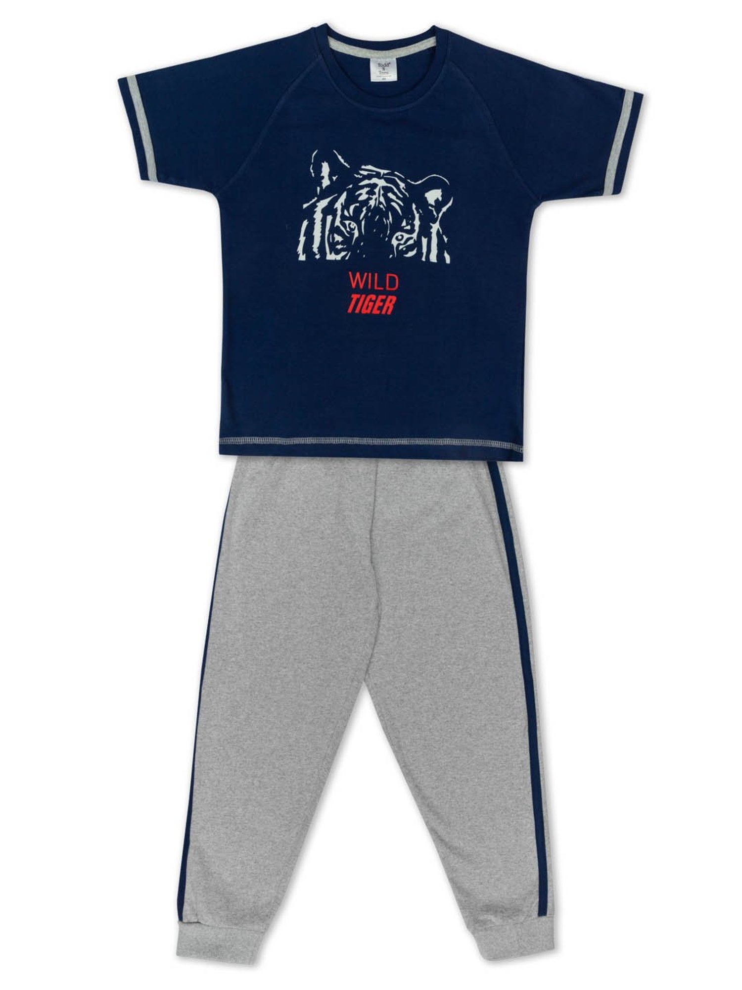 Todd N Teen Kids Navy & Grey Printed T-Shirt with Pants