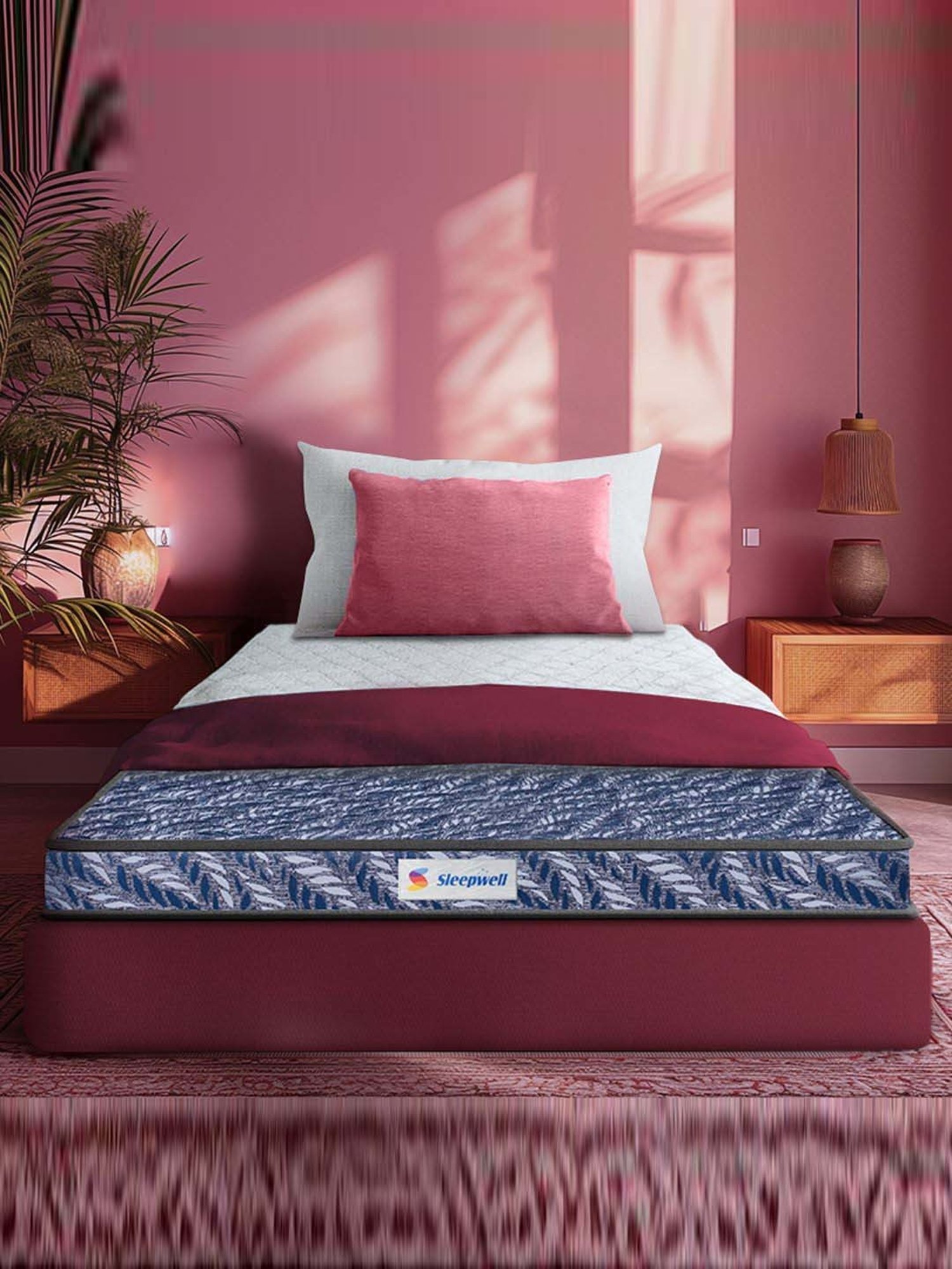Sleepwell Utsav Blue Pu Foam Single Medium Firm Mattress