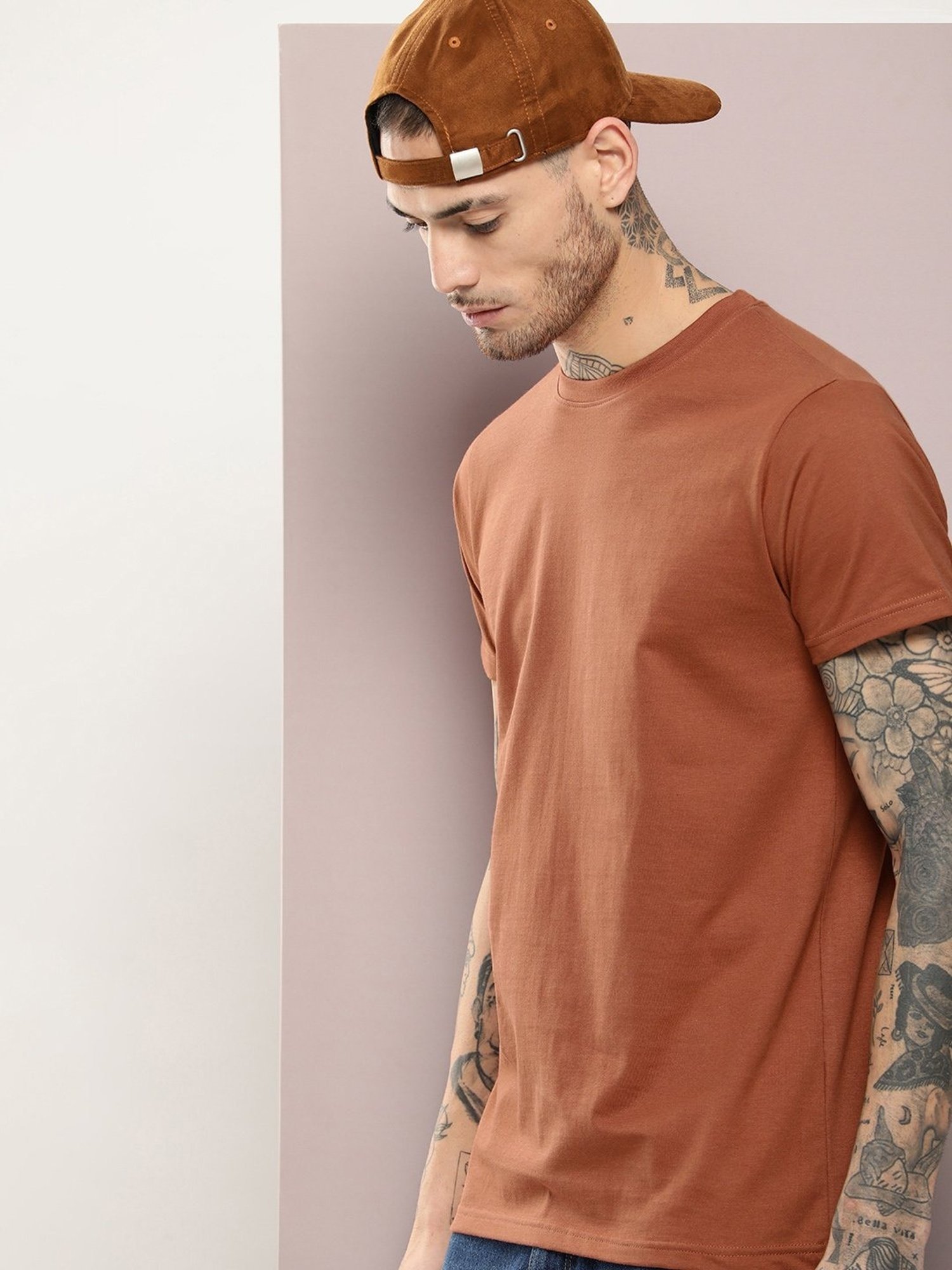 Dillinger Brown Cotton Regular Fit T-Shirt