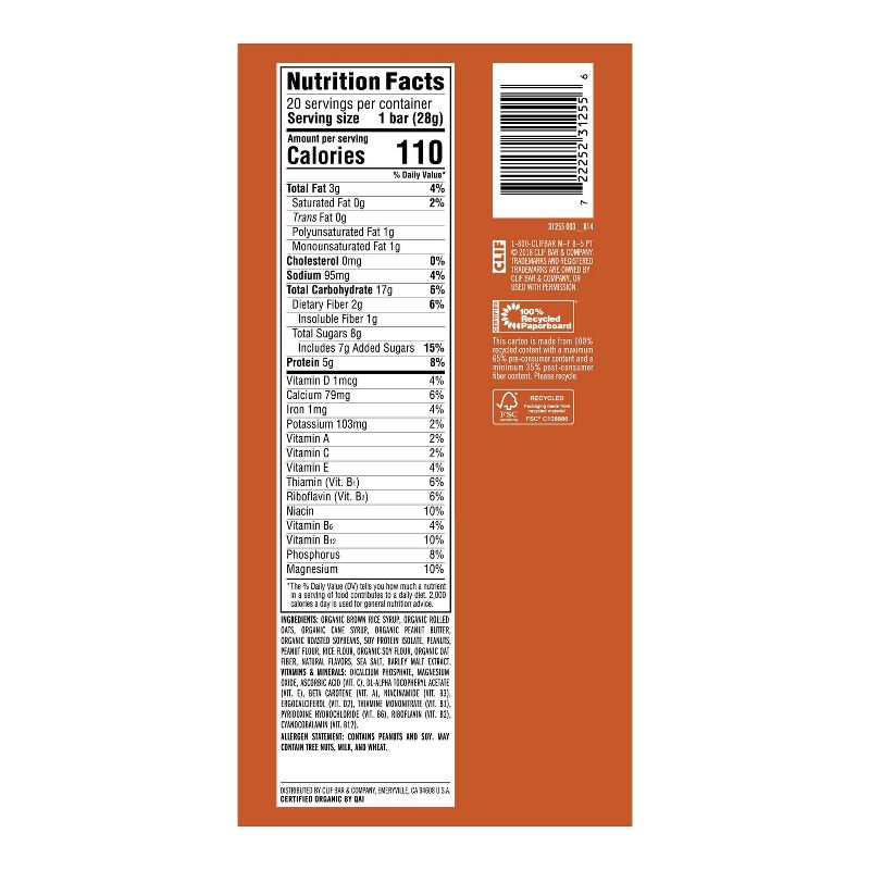 CLIF Bar Crunchy Peanut Butter Energy Bar Minis - 20ct