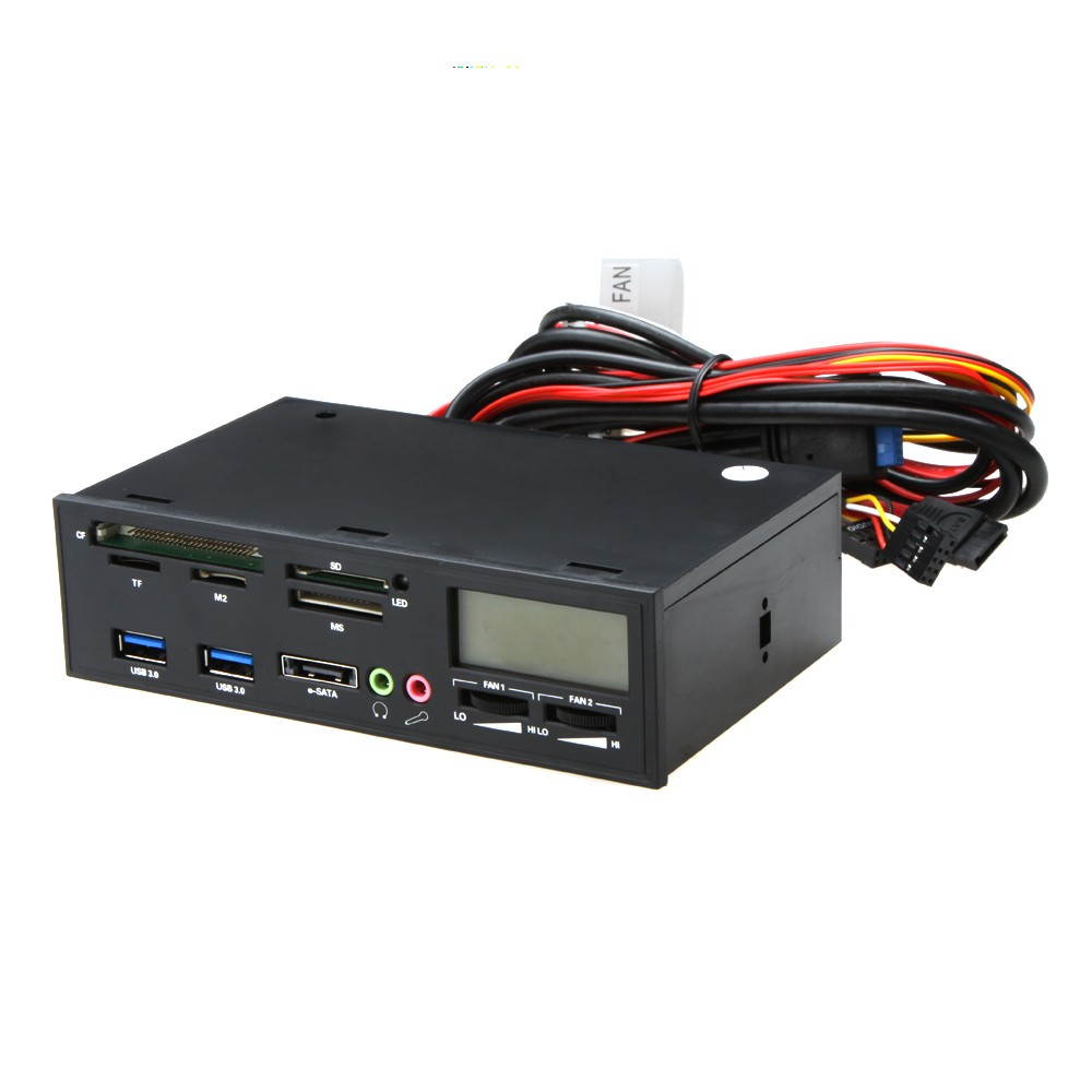 5.25" USB 3.0 e-SATA All-in-1 PC Media Dashboard Multi-function Front Panel Card Reader I/O Ports