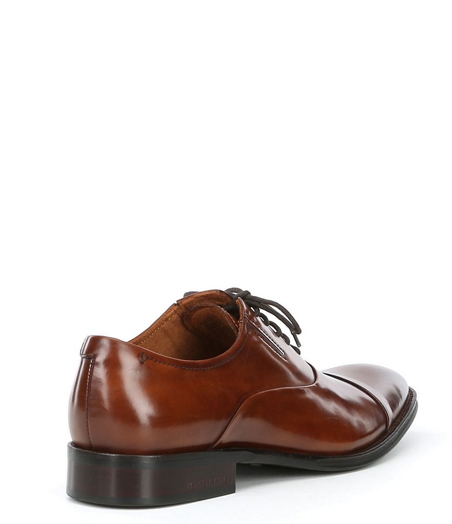 Kenneth Cole New York Men's Tully Leather Lace Up Cap Toe Dress Shoes