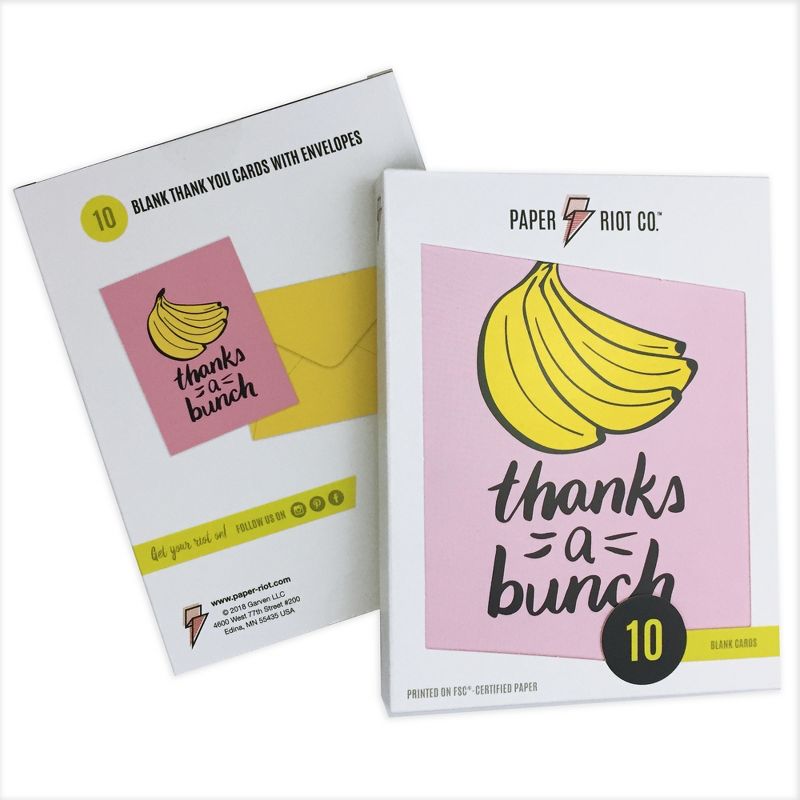 4.25"x5.5" 10ct "Thanks a Bunch Banana" Cards - Paper Riot