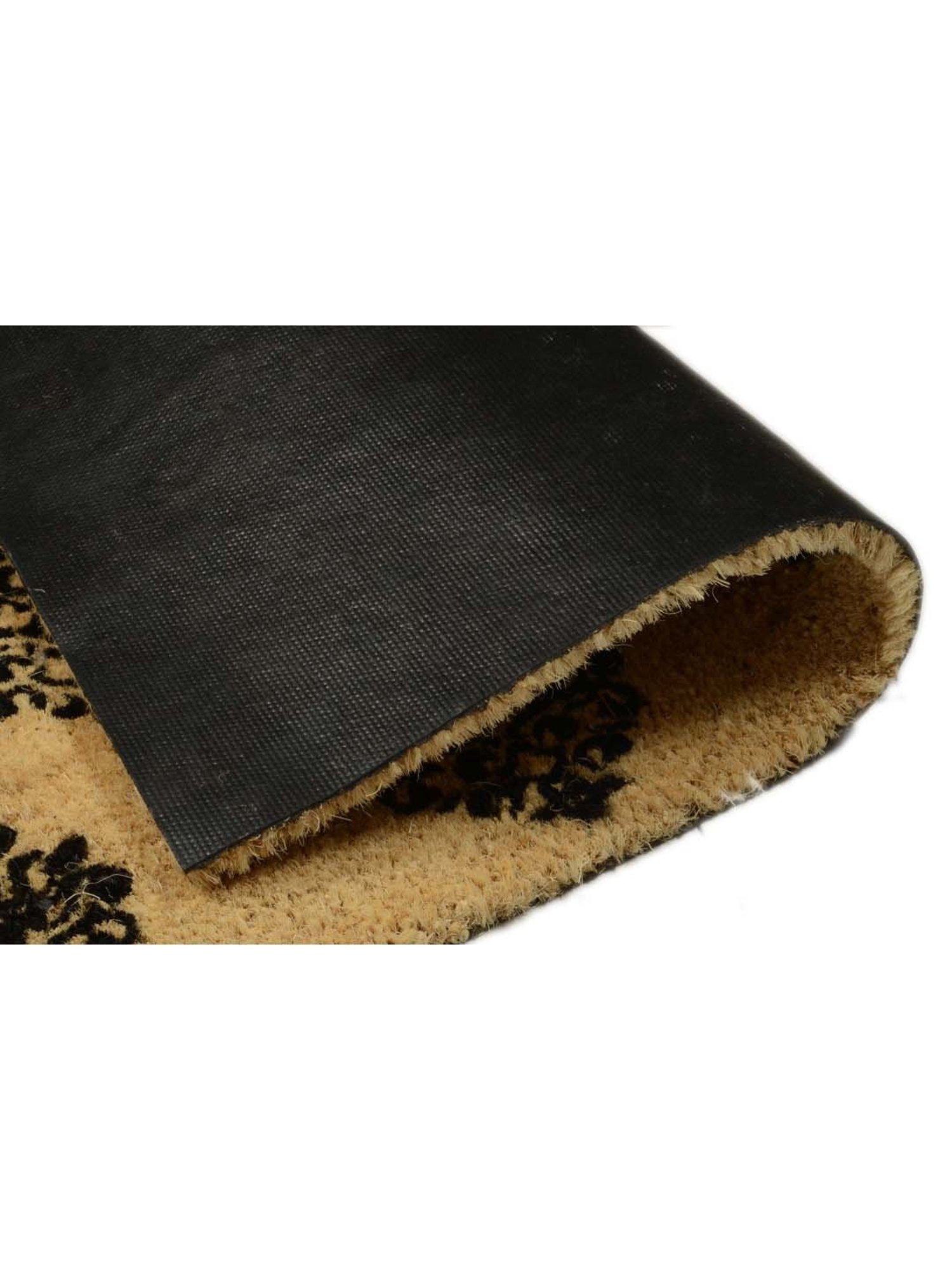 Saral Home Beige & Black Coir 6222 GSM Door Mat - Set of 1