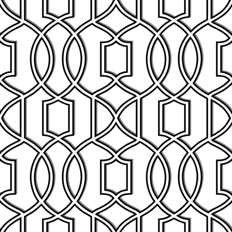 NuWallpaper Uptown Trellis Peel & Stick Wallpaper Black/White