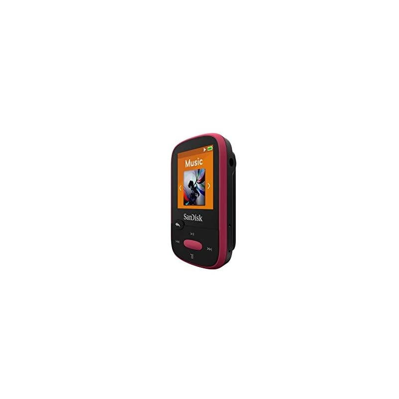 8GB Clip Sport MP3 Player Pink LCD Screen and FM Radio SDMX24008GG46P