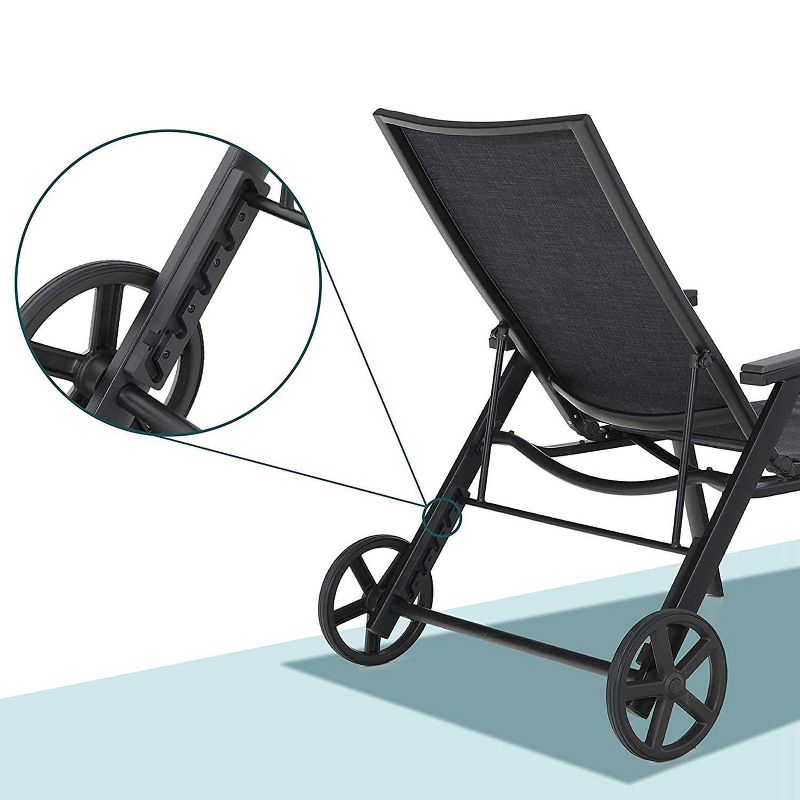 Ostrich Chaise Lounge Folding Sunbathing Poolside & Beach Chair, Pink & Blue