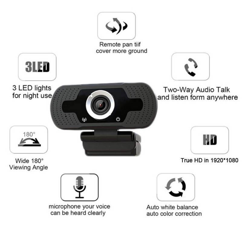 HD 1080P Webcam Autofocus Web Camera Cam For PC Laptop Desktop With Microphone