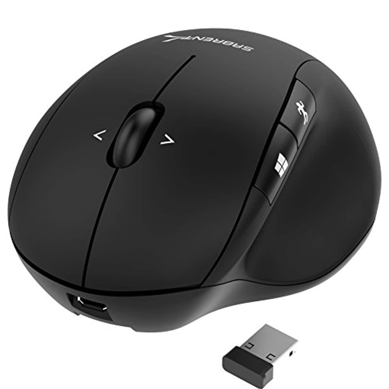 Sabrent Ergonomic 2.4GHz Wireless Rechargeable Mouse with 4D Function