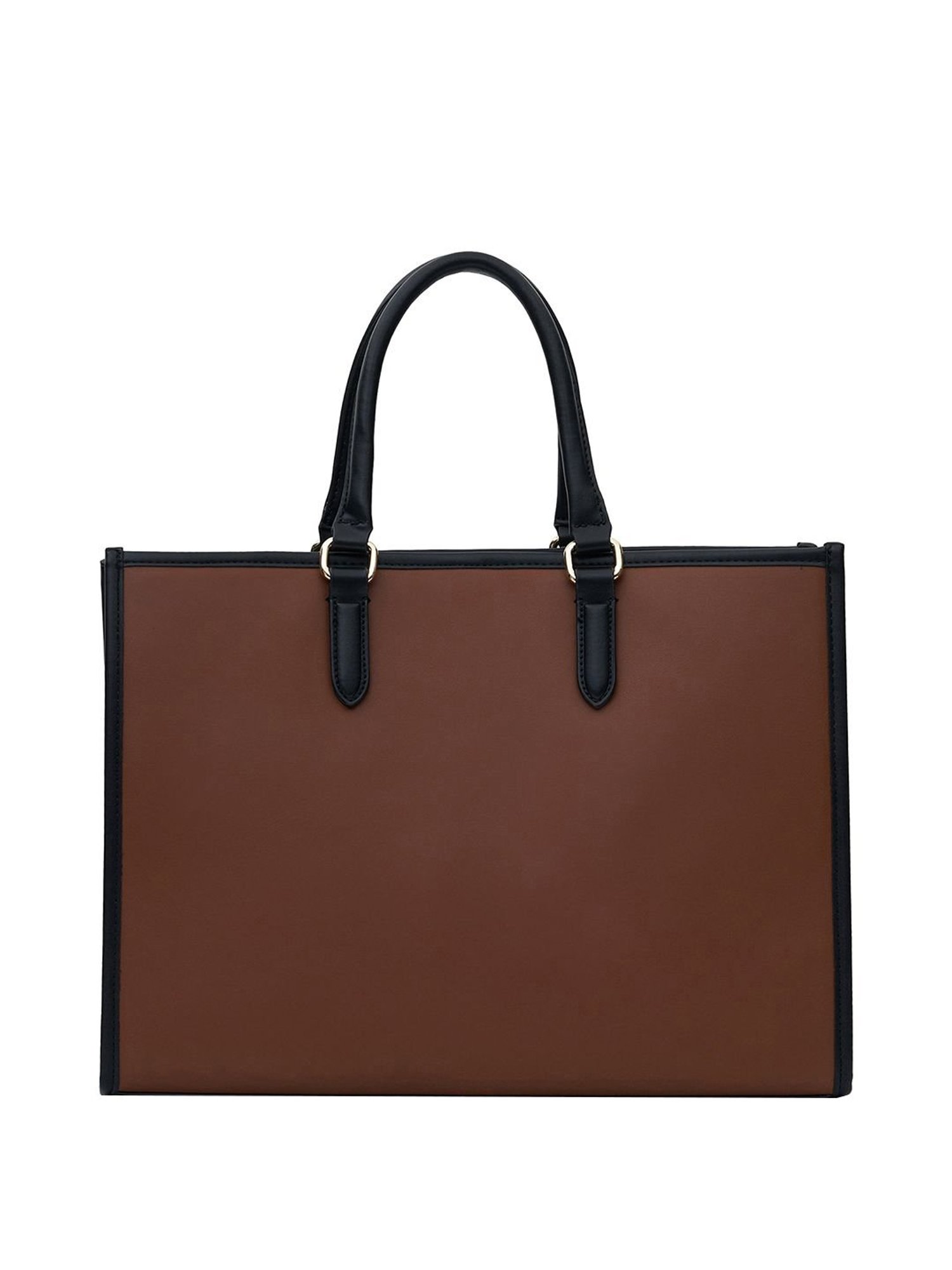 Miraggio Brown Solid Large Tote Handbag