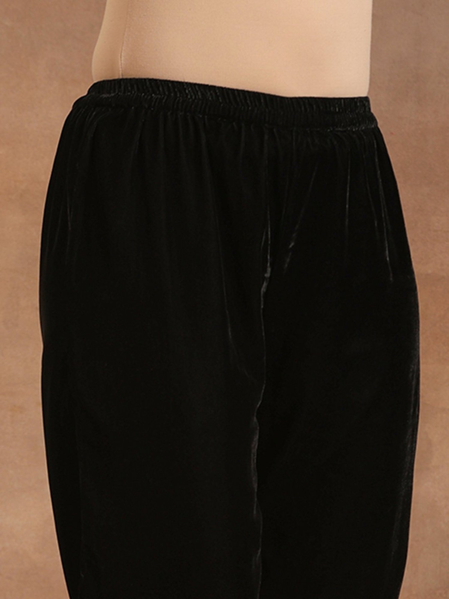 true Browns Black Velvet Kurta Pant Set