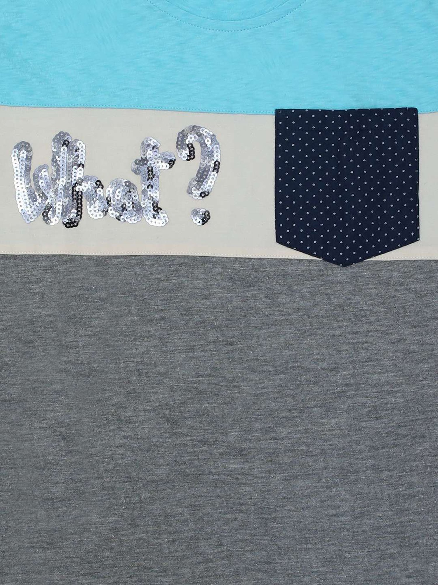 ZIAMA Kids Blue & Grey Color Block Top