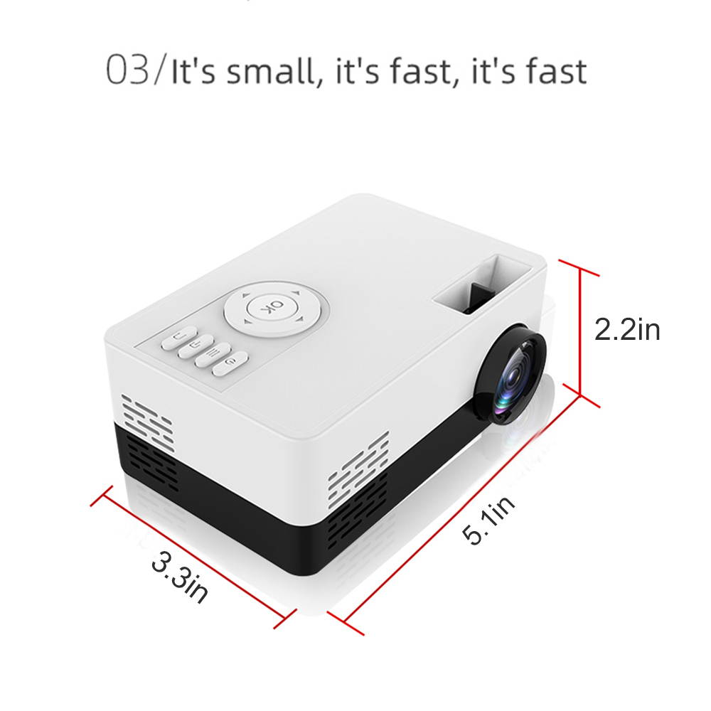 Portable LED Mini Projector Supports 1080P Full HD Supported HDMI USB Audio Projector Home Media Video Player