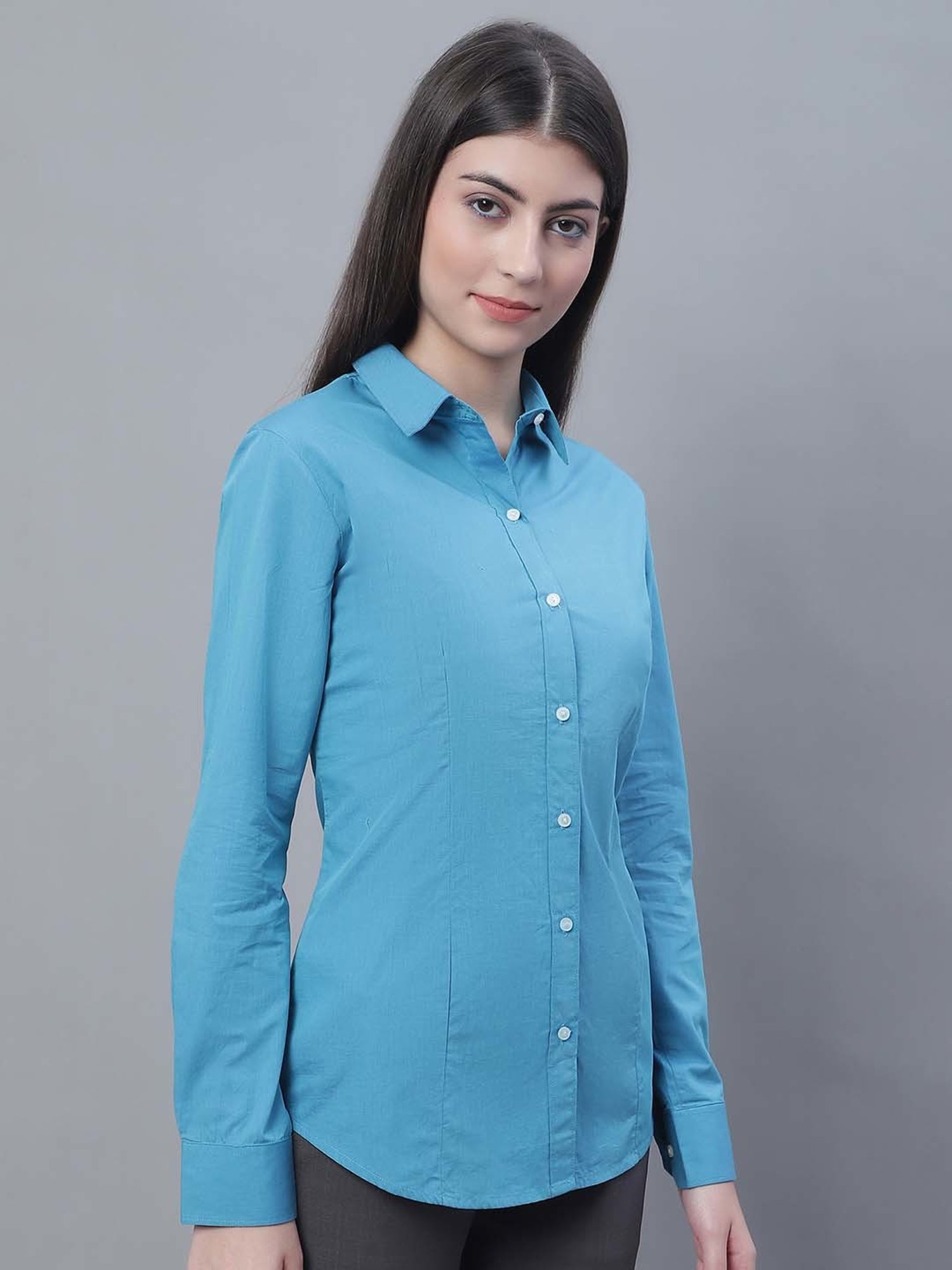 Crozo By Cantabil Dark Blue Formal Shirt