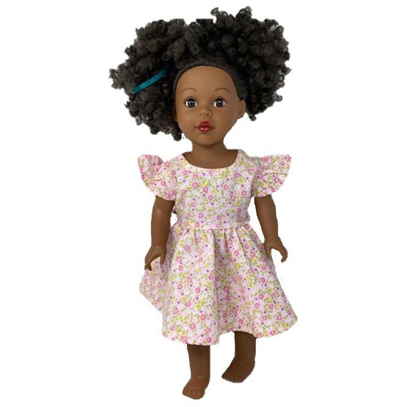 The Queen's Treasures Little House on the Prairie Green Calico Dress, Bonnet & Apron for 18" American Girl Dolls