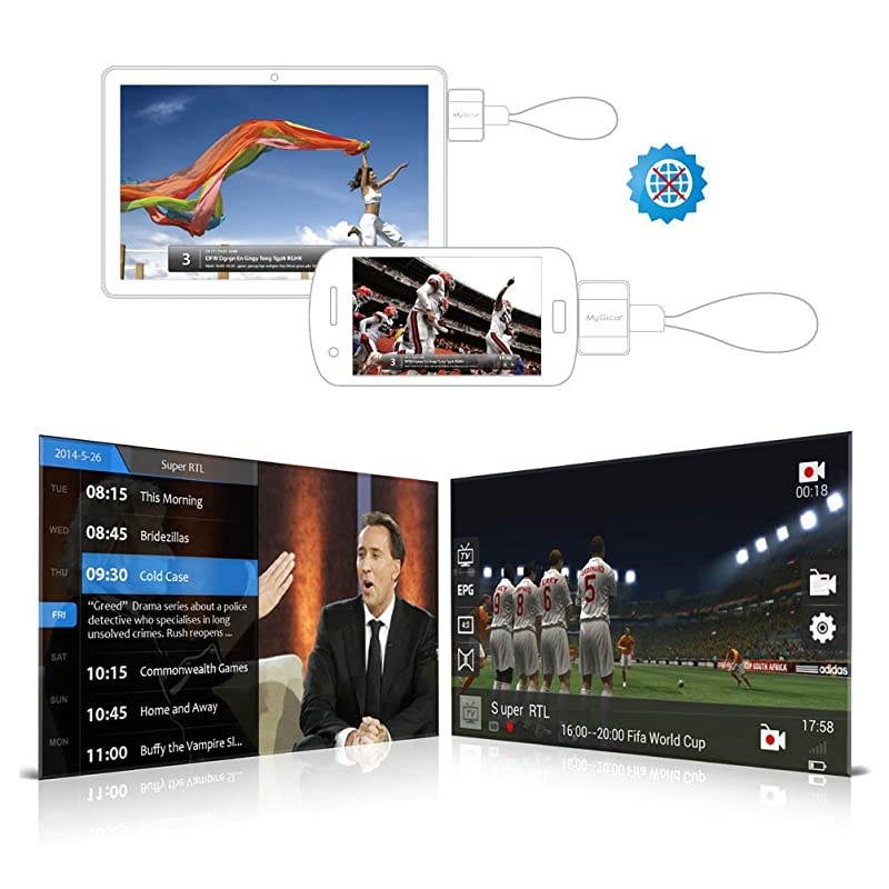 Digital TV Tuner/Receiver for Smartphones & Tablets Running Android 4.2 or Above - Picks up Local TV Stations for Free! - No Data Plan Required