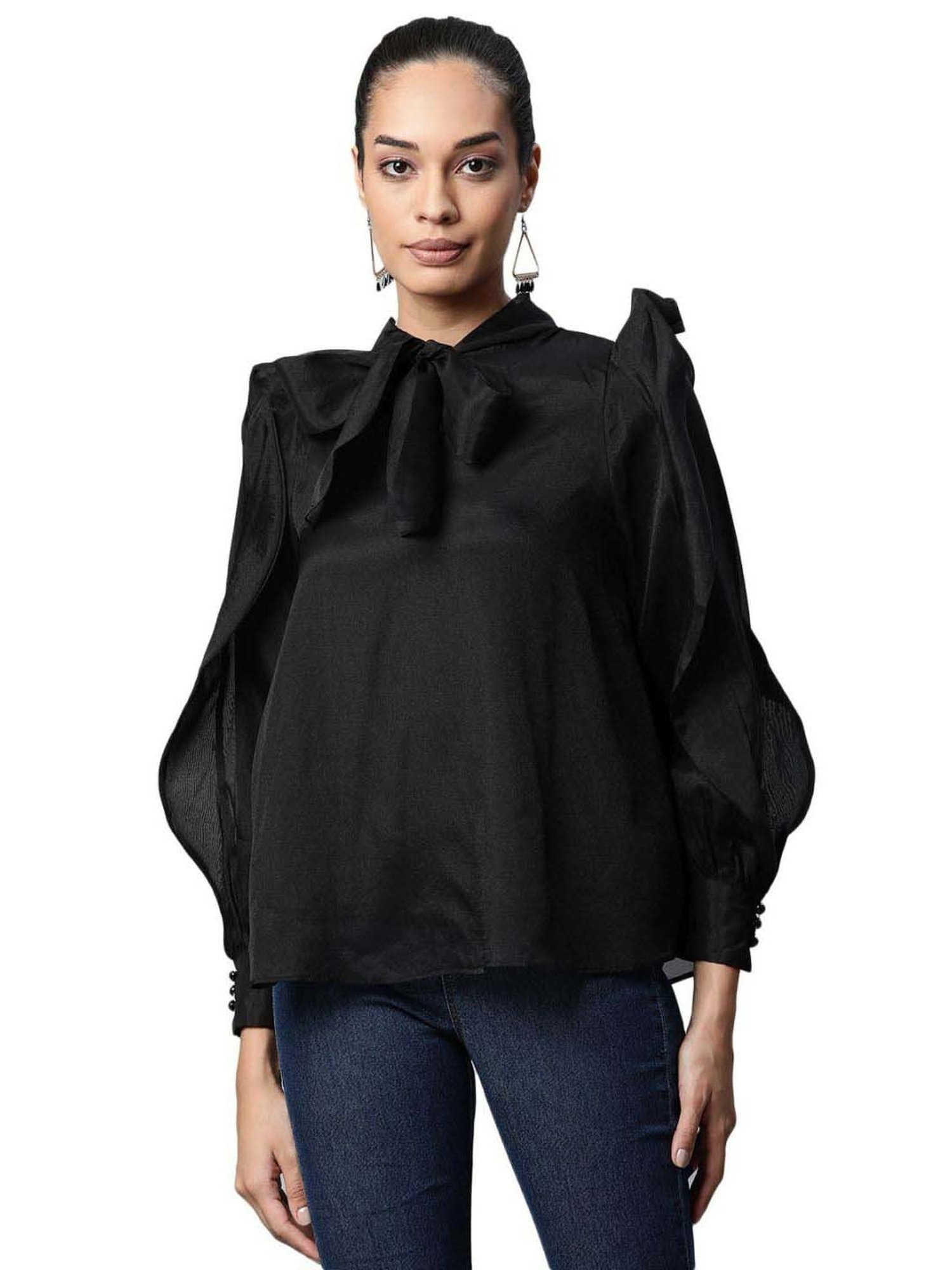 Global Republic Black Full Sleeves Top