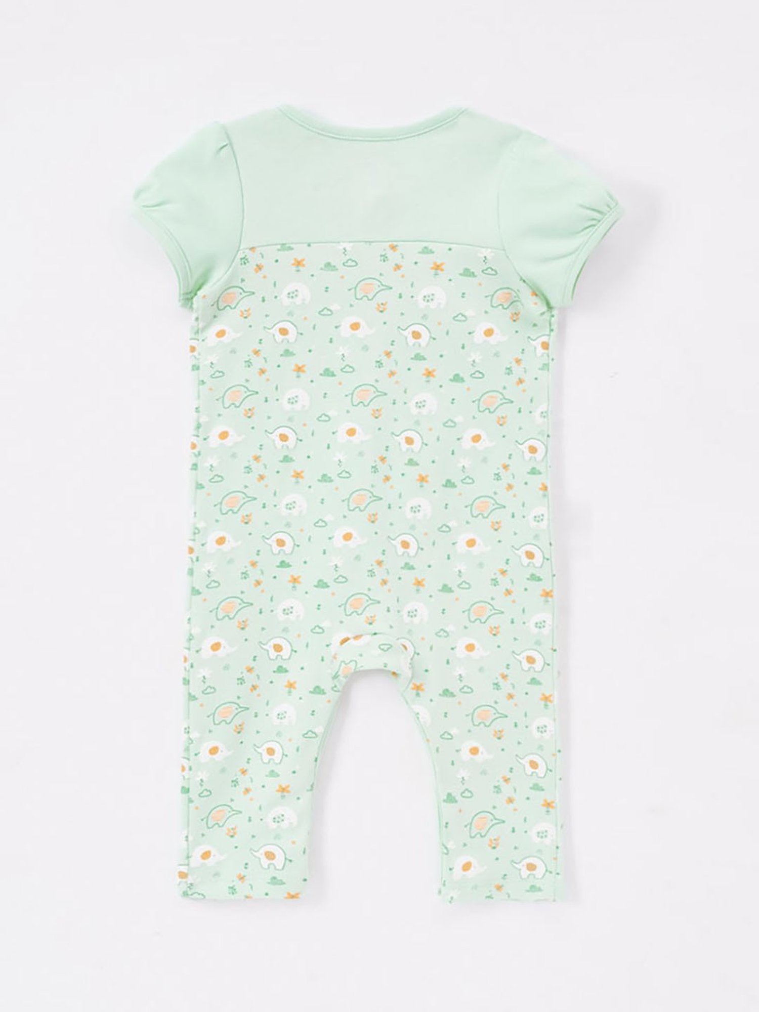 Ed-a-Mamma Baby Green Printed Romper