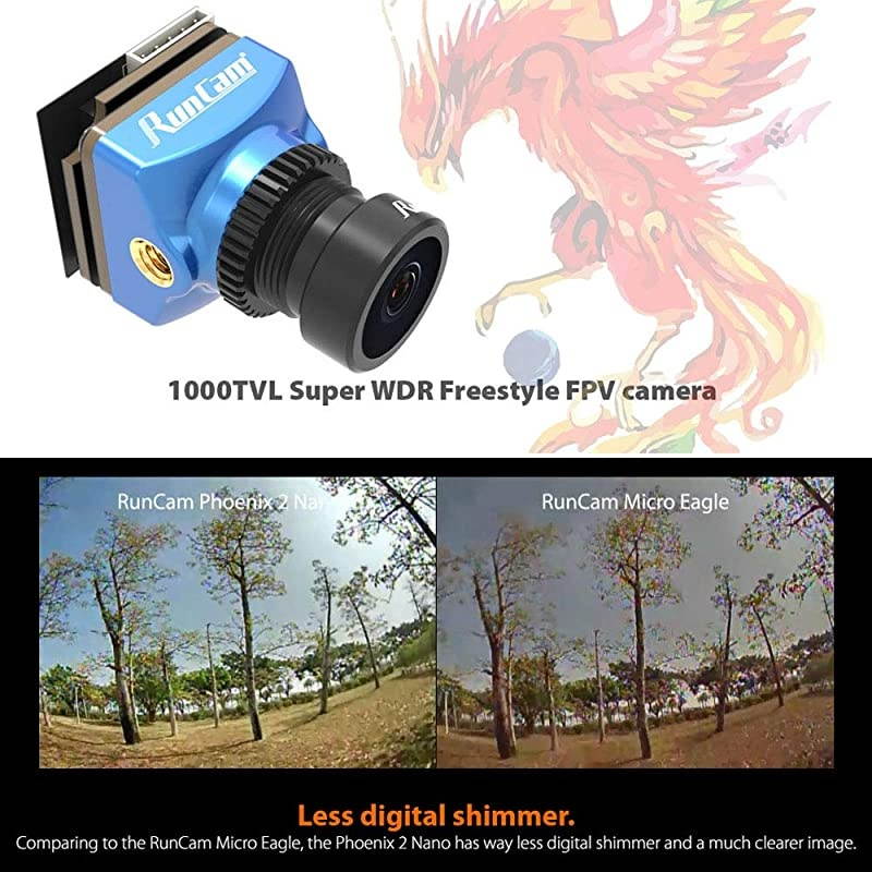 Phoenix 2 Nano FPV Camera 1000TVL FOV 155 Degree 1/2inch Super Global WDR Image Sensor Mini Cam with 2.1mm? Lens 4:3 16:9 Switchable for RC FPV Racing Drone Quadcopter