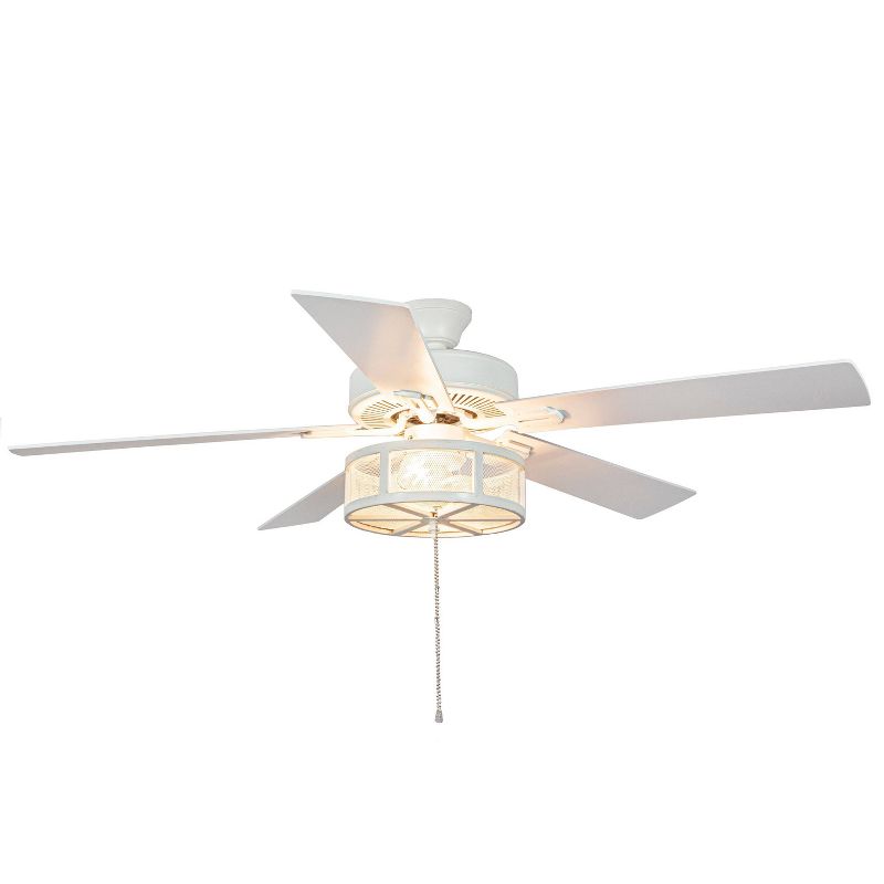 52" LED 5-Blade Alabaster Mesh Lighted Ceiling Fan - River of Goods