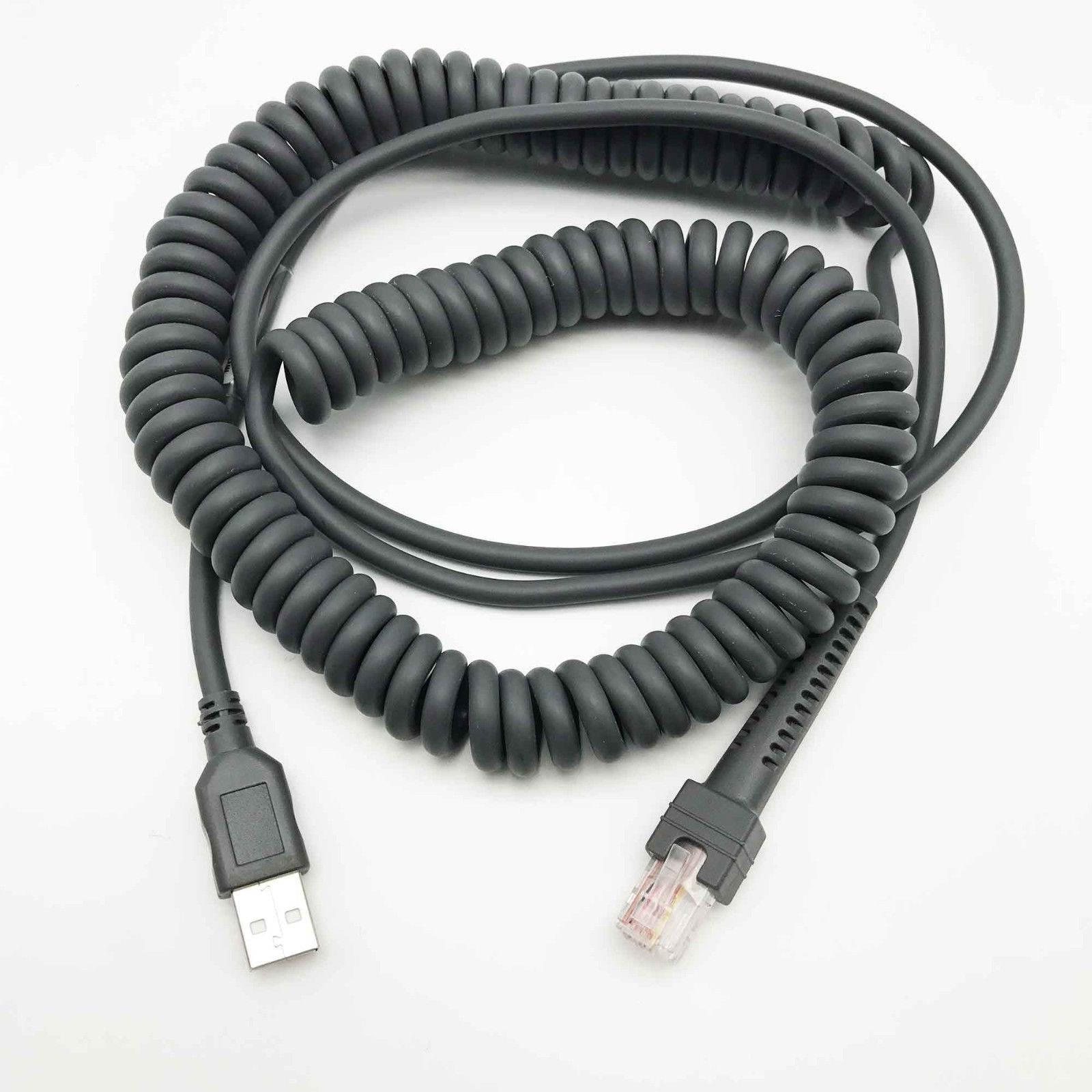 USB Cable Coiled 15ft for Symbol Barcode Scanner ls2208 ls4208 LS1203 ls9208 DS6878 DS6707 DS6708 LS2200 LS3408 LA3578 LS9203 LS4278 M2008 NEW
