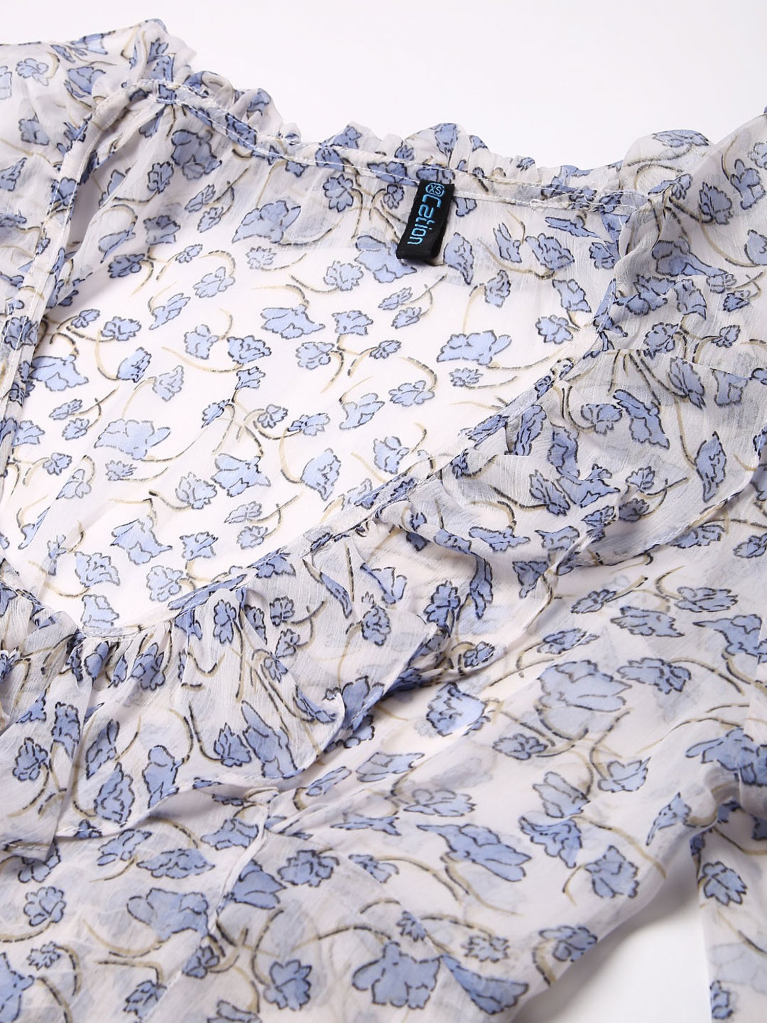 Cation White Printed Crop Top