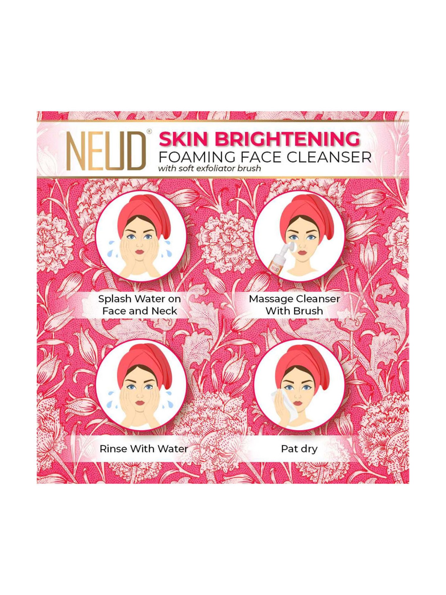 NEUD Skin Brightening Foaming Face Cleanser - 150 ml Each (Pack of 2)