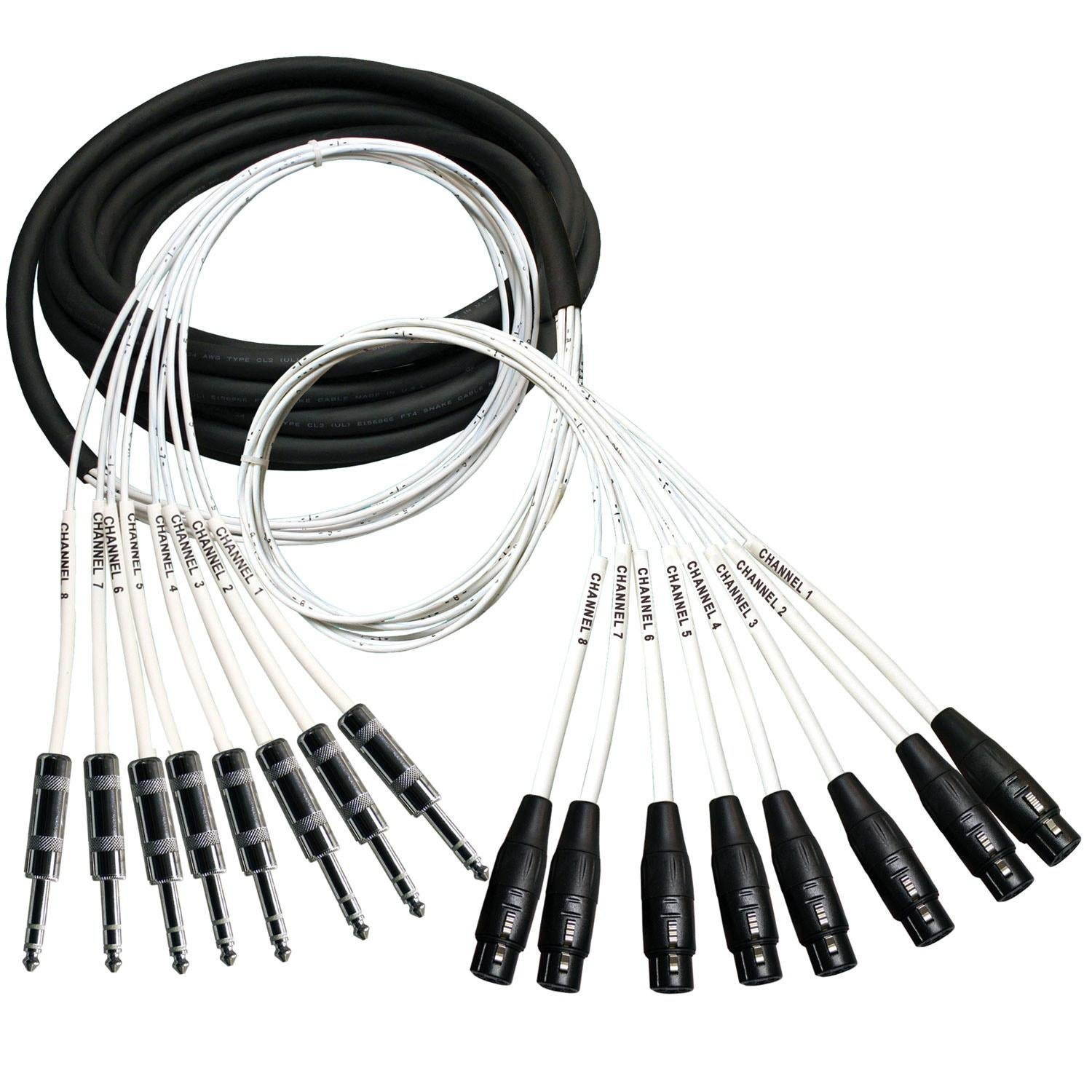 RapcoHorizon MT Series 8 channel XLR female to 1/4" TRS male snake (10 ft.)