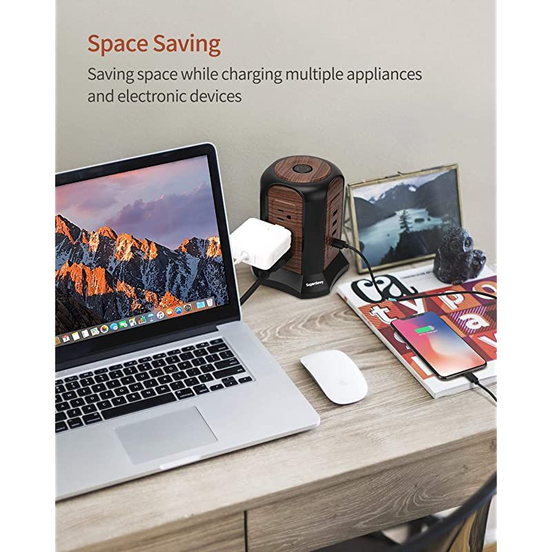 Power Strip Tower USB Surge Protector with 9 AC 4 USB Ports 9.8ft Multiple Electrical Outlet Extender Desktop Charging Station for Office Home Dorm Room