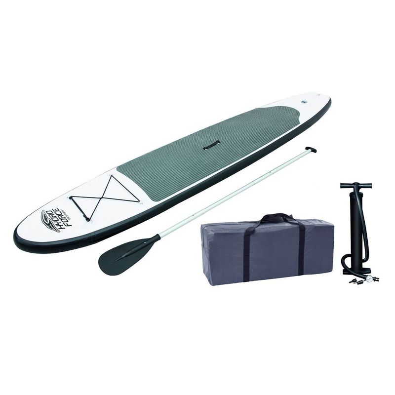 Bestway Inflatable Hydro-Force Wave Edge 10 Foot x 27 Foot Stand Up Paddle Board with Non-Slip Deck, SUP Accessories, Inflation Pump and Travel Bag