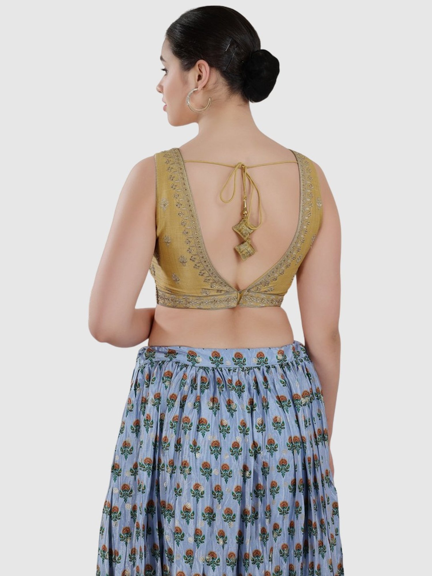 Salwar Studio Beige Embroidered Blouse