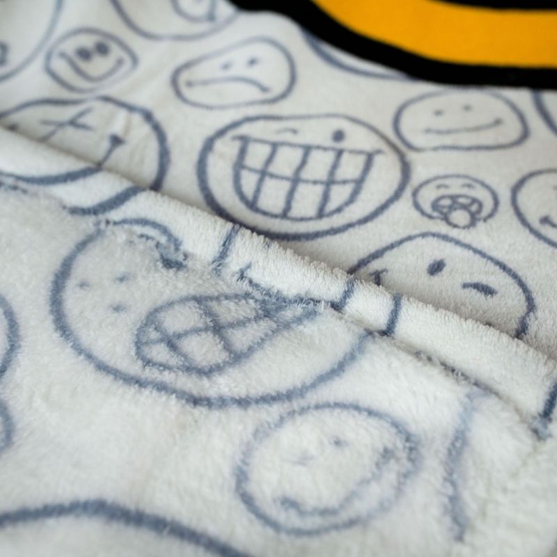 Commonwealth Toys OFFICIAL Smiley World Soft Throw Blanket | Cute Plush Blanket | 50 x 60 Inches