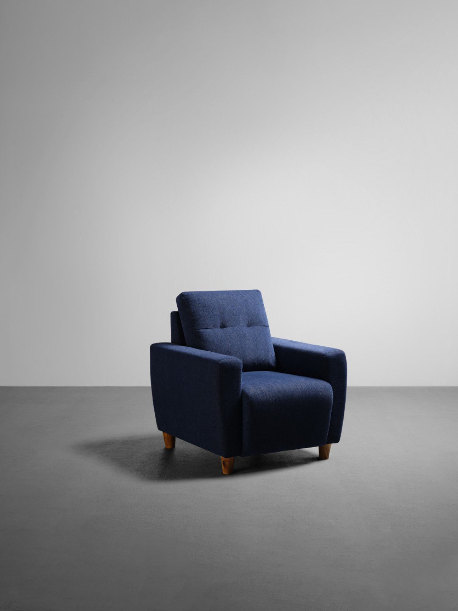 Sleepyhead Yolo Berry Blue Fabric 1 Seater Sofa