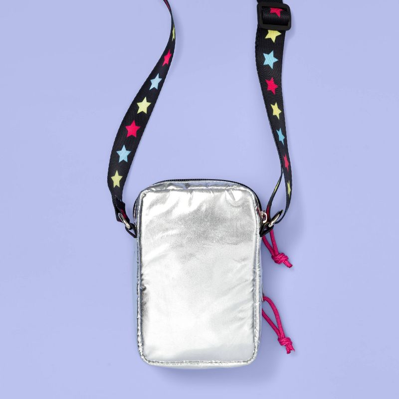 Kids' Metallic Puffer Crossbody Bag - More Than Magic™ Silver