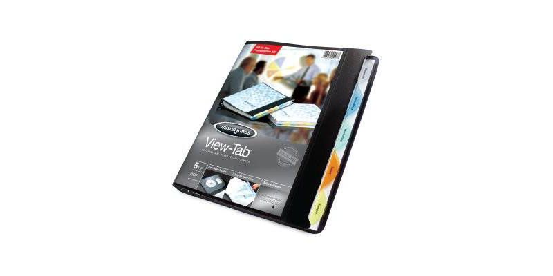 0.625" View-Tab Presentation Ring Binder with Flexible Cover 8.5" x 11" Black - Wilson Jones