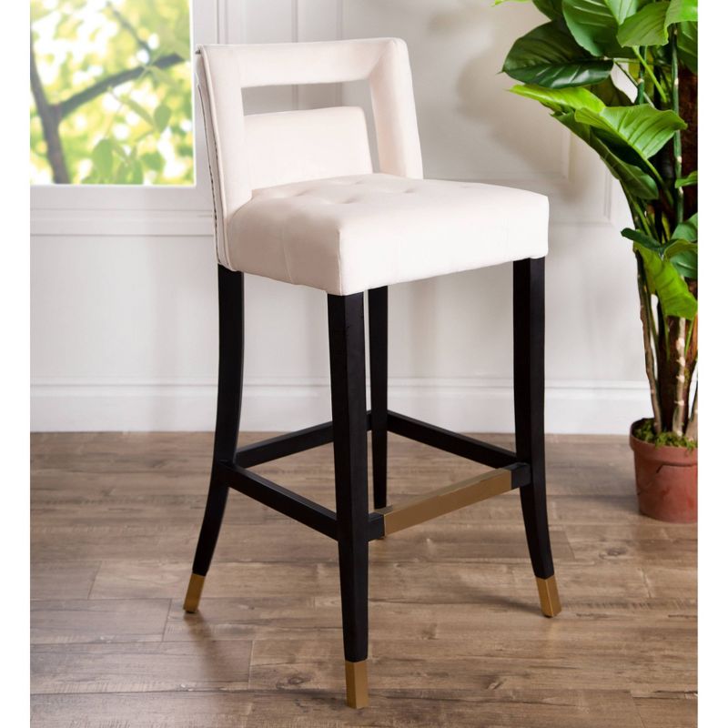 Jolene Velvet Barstool Ivory - Abbyson Living