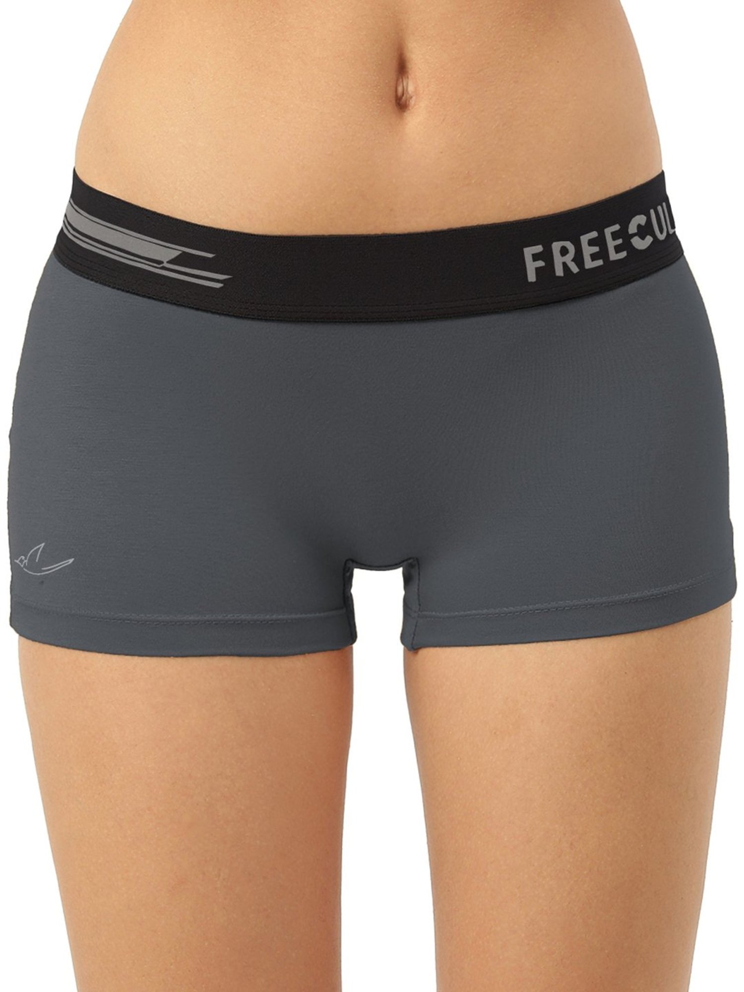 Freecultr Grey Plain Boy-Shorts Panty
