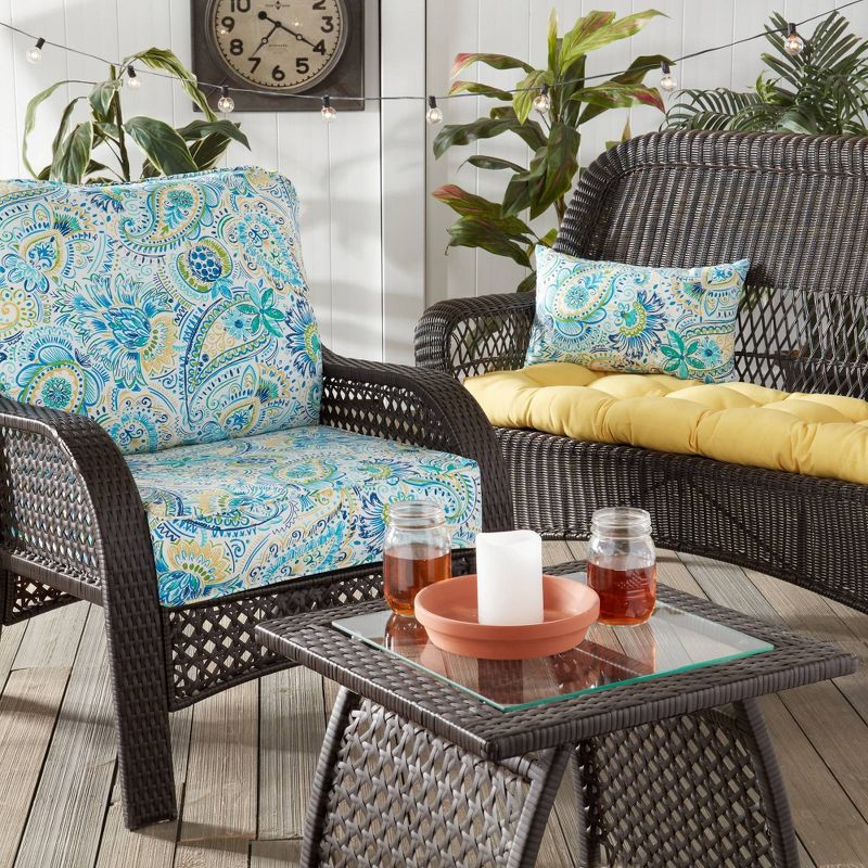 2pc Baltic Paisley Outdoor Deep Seat Cushion Set - Kensington Garden