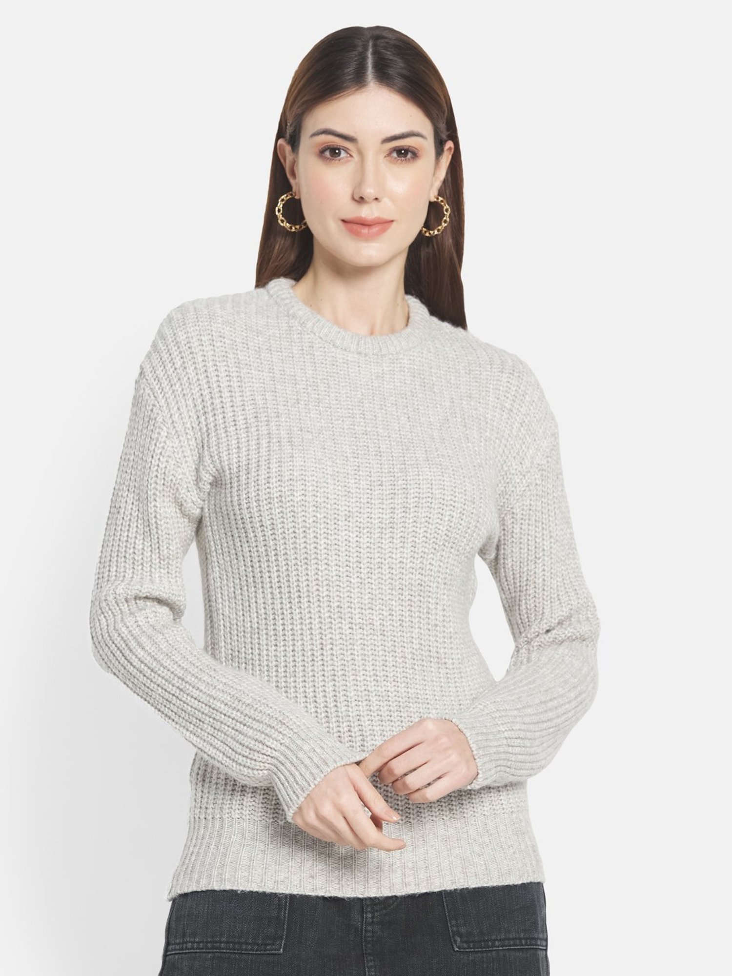 METTLE Grey Regular Fit Pullover