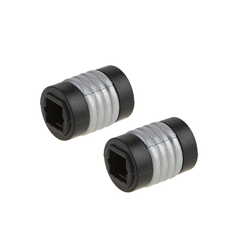 2-Pack] Optical Toslink Female to Toslink Female Extention Cable Coupler Connector Adapter, Black