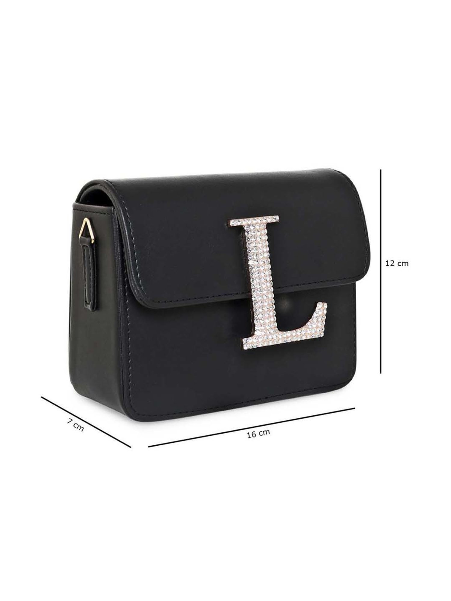 Esbeda Black Embellished Small Sling Handbag