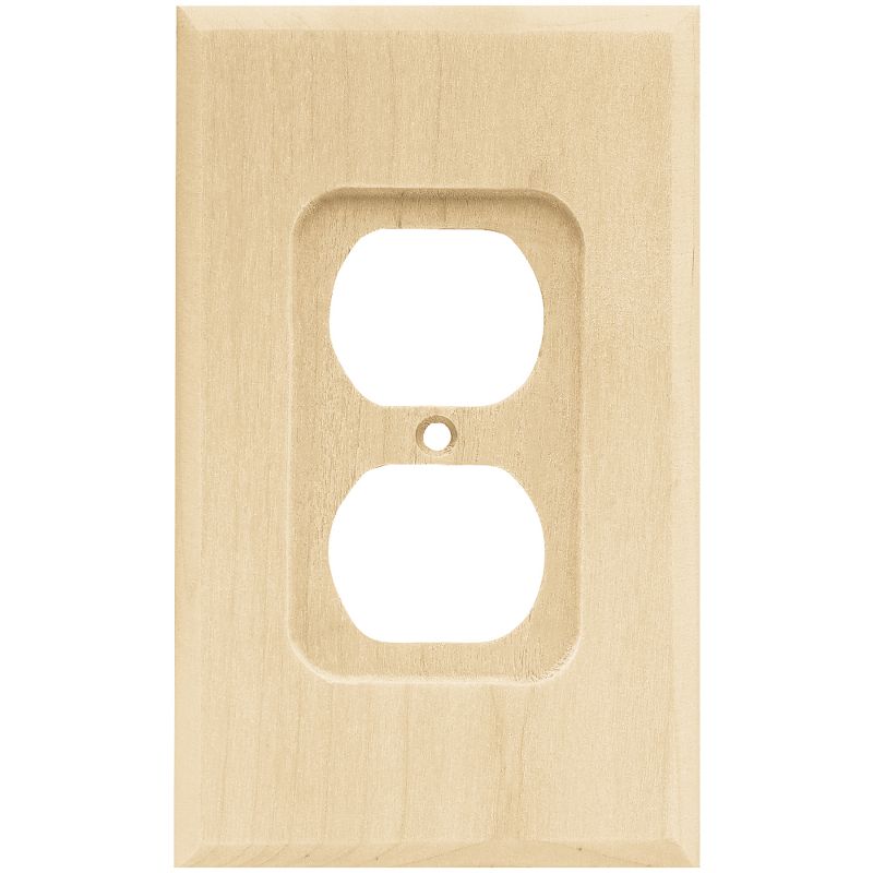 Franklin Brass Square Single Duplex Wall Plate Unfinished Wood Brown