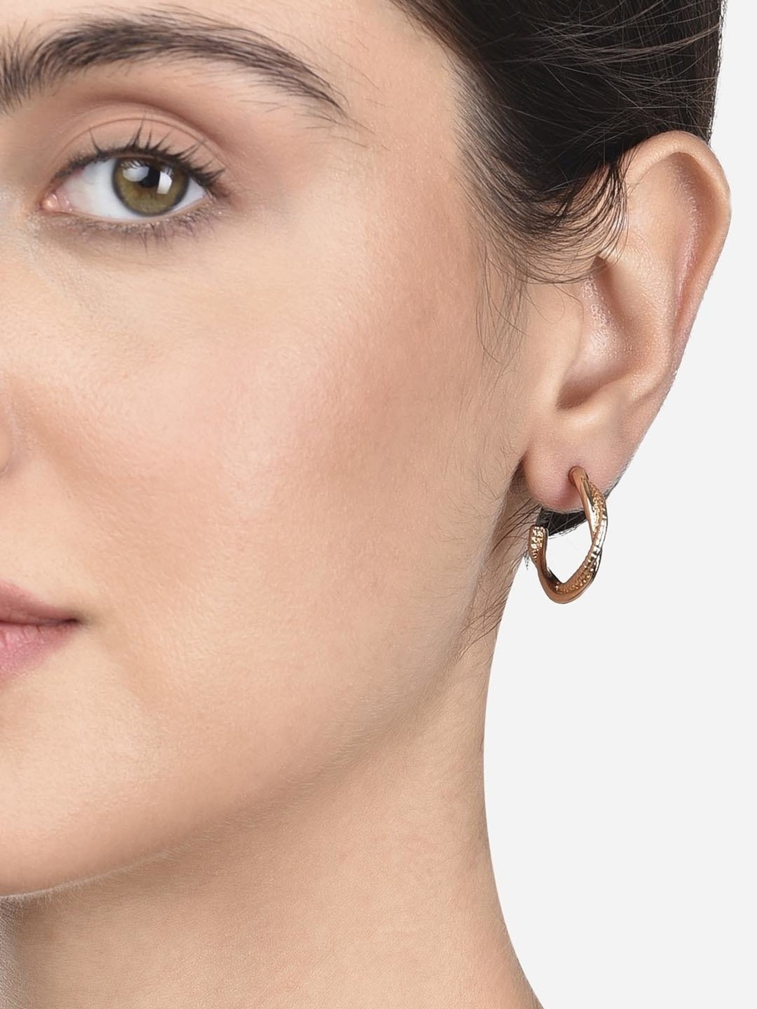 Accessorize London Super Classics Twist Golden Hoop Earrings