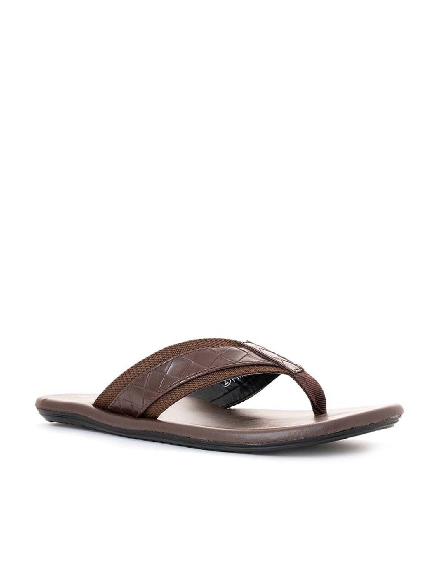 Khadim Men's Brown Flip Flops