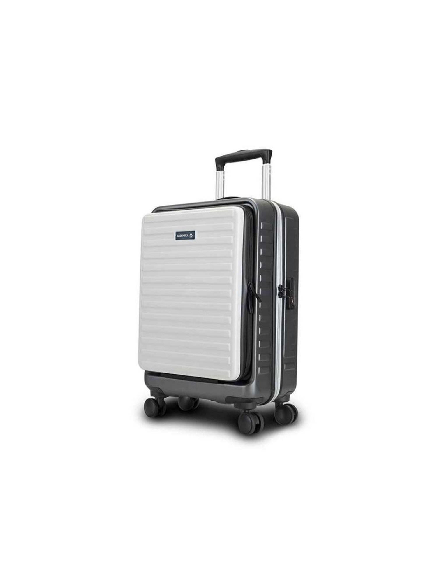 Assembly Grey White Textured Small Cabin Trolley - 20 inch
