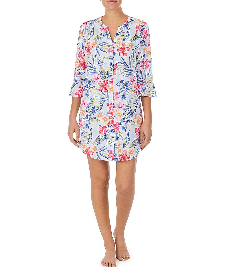 Sleep Sense Wallpaper Printed Short Sleeve Jersey Knit Sleepshirt