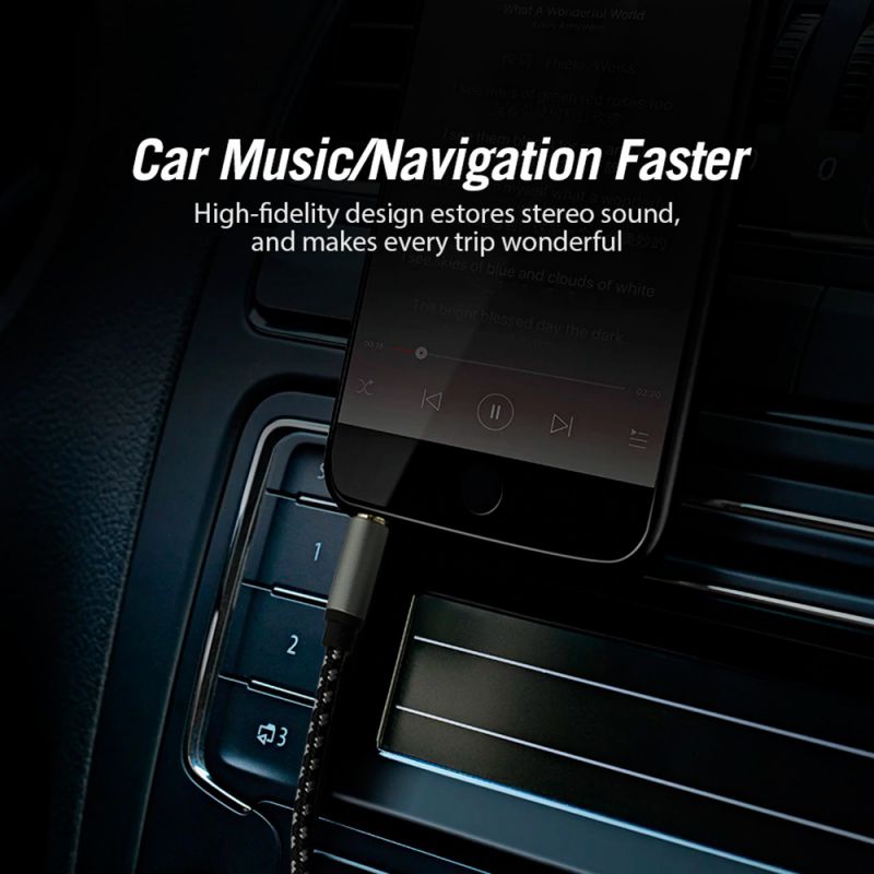 SatelliteSale 3.5mm Male to Male Nylon Audio Stereo Cable 6 Feet